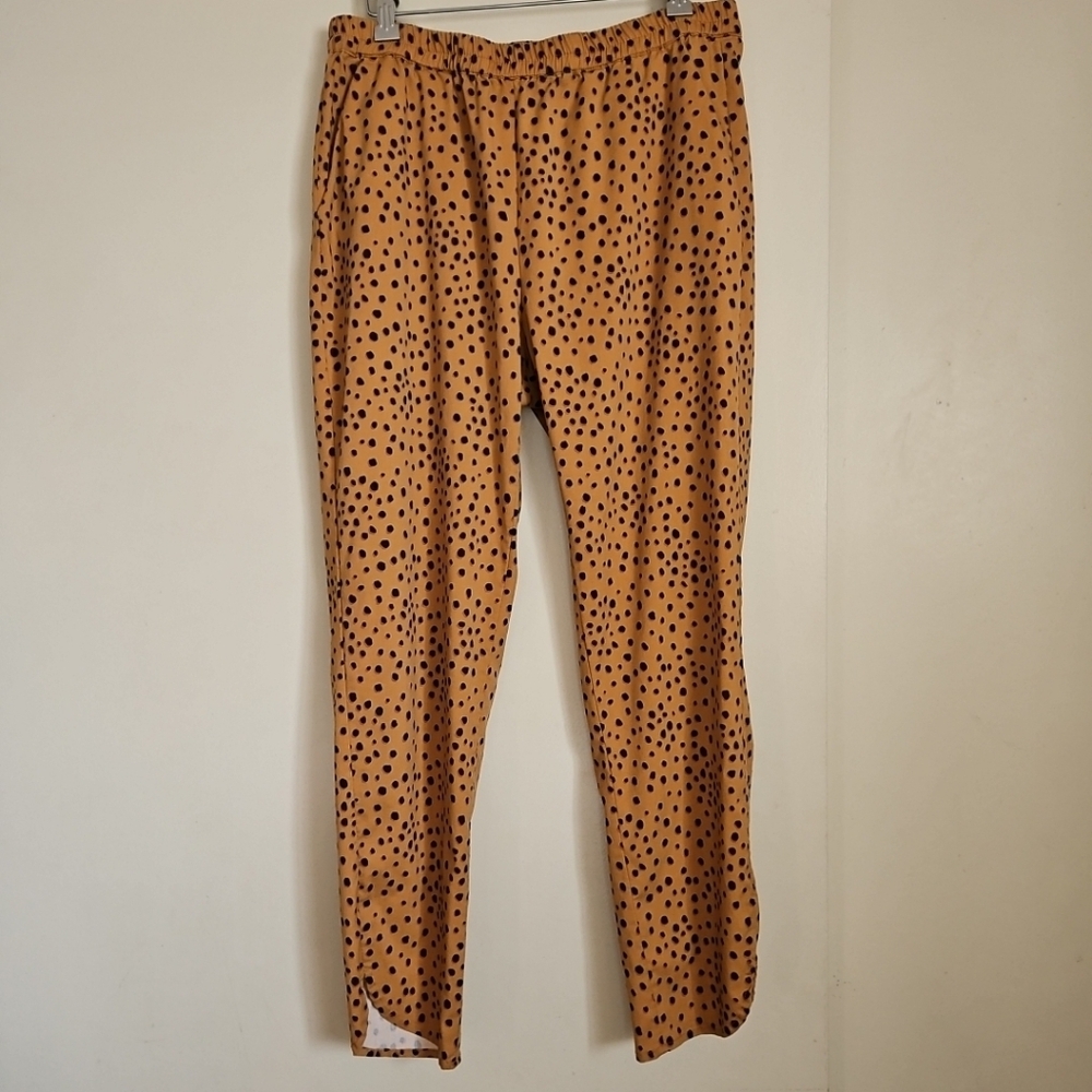Marine Layer Allison Cheetah Print Pull On Pants Ankle Length With Pockets Large - Picture 2 of 16